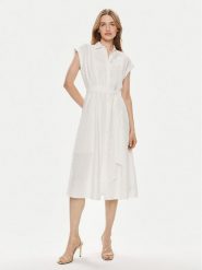 Gap Sukienka koszulowa 857655-00 Écru Regular Fit. Sukienki GAP, xs, bez wzorów, ze lnu, bez kołnierzyka, bez ramiączek, koszulowe. Za 259.99 zł.