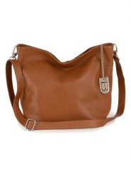 Lucca Baldi Skórzana torebka "Trapani" w kolorze karmelowym - 33 x 25 x 14 cm rozmiar: onesize. Brązowe torby na ramię Lucca Baldi, bez wzorów, z materiału, na ramię, bez dodatków. Za 283.45 zł.