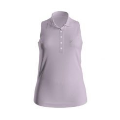 Koszulka polo do golfa bez rękawów damska Inesis WW500. Niebieskie koszulki polo INESIS, m, bez wzorów, z dżerseju, bez kołnierzyka, bez ramiączek. Za 99.99 zł.