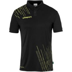 Polo Uhlsport Score 26 Poly. Czarne koszulki polo Uhlsport, bez wzorów, z materiału, bez kołnierzyka, bez ramiączek. Za 180.00 zł.
