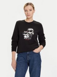 KARL LAGERFELD Bluza A4W20045 Czarny Regular Fit. Czarne bluzy KARL LAGERFELD, xl, bez wzorów, z bawełny, bez kaptura. Za 779.99 zł.