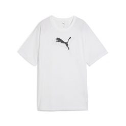 Damska koszulka Evostripe o luźnym kroju z grafiką PUMA White. Białe bluzki Puma, bez wzorów, sportowe, bez kołnierzyka, bez ramiączek. Za 139.00 zł.