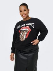 ONLY Carmakoma Bluza w kolorze czarnym rozmiar: 42/44. Czarne bluzy Only Carmakoma, bez wzorów, z bawełny, bez kaptura. Za 118.01 zł.