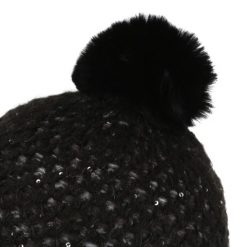 Damska Czapka Lorelai Bobble IV. Czarne czapki Regatta, bez wzorów, z dzianiny. Za 33.99 zł.