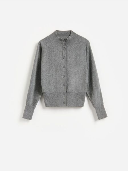 Kardigan z bawełną - szary. Szare kardigany Reserved, l, bez wzorów, z bawełny. Za 139.99 zł.