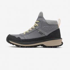 Buty turystyczne damskie Quechua NH500 Mid skóra wodoodporne. Szare trekkingi QUECHUA, ze skóry, przed kolano, trekkingowe. Za 269.99 zł.