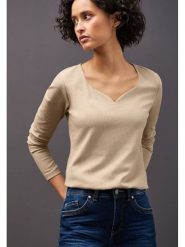 Street One Koszulka w kolorze beżowym rozmiar: 34. Brązowe bluzki Street One, bez wzorów, street, bez kołnierzyka, bez ramiączek. Za 87.19 zł.
