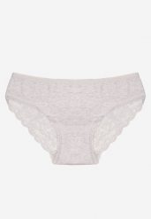 Jasnoszare Majtki Figi z Koronkowymi Wstawkami Amiora. Szare figi Renee, l, bez wzorów, z bawełny. Za 19.99 zł.