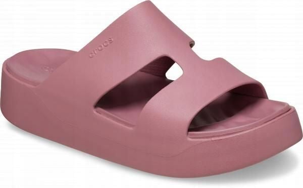 Klapki Dla Dorosłych Crocs Getaway Platform H-strap. Czerwone klapki Crocs, bez wzorów, z materiału, bez obcasa. Za 139.99 zł.