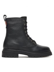 Tommy Hilfiger Trzewiki Th Plaque Pebble Lace Boot Warm FW0FW08767 Czarny. Czarne botki TOMMY HILFIGER, bez wzorów, ze skóry, bez obcasa, na płaskiej podeszwie, bez zapięcia. Za 849.99 zł.
