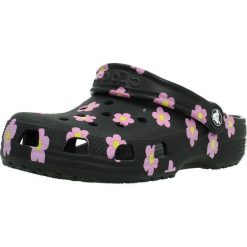 Sandały CROCS CLASSIC FLOWER CLOG Czarny. Czarne sandały Crocs, bez wzorów, z materiału, bez obcasa, bez zapięcia. Za 199.99 zł.