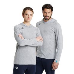 Bluza Arena Team Long Sleeve T-Shirt Panel z kapturem. Szare bluzy Arena, bez wzorów, z bawełny, z kapturem. Za 149.99 zł.