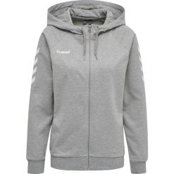 HUMMEL bluza damska bawełniana rozpinana z kapturem HMLGO COTTON ZIP. Szare bluzy Hummel, xl, bez wzorów, z bawełny, z kapturem. Za 98.00 zł.
