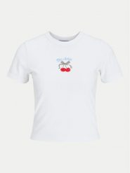 JJXX T-Shirt Gigi 12277657 Biały Stretch Fit. Białe t-shirty JJXX, l, bez wzorów, z bawełny, bez kołnierzyka, bez ramiączek. Za 49.99 zł.