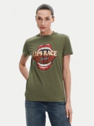 PINKO T-Shirt Trapani 105050 A2D8 Khaki Regular Fit. Brązowe t-shirty Pinko, xs, bez wzorów, z bawełny, bez kołnierzyka, bez ramiączek. Za 359.99 zł.