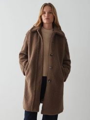 OPUS Płaszcz pluszowy w kolorze brązowym rozmiar: 36. Brązowe płaszcze Opus, bez wzorów, bez kaptura. Za 304.99 zł.