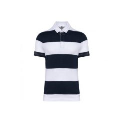 Koszulka polo w paski Kariban. Niebieskie koszulki polo KARIBAN, bez wzorów, bez kołnierzyka, bez ramiączek. Za 174.50 zł.