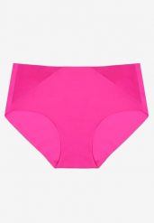 Fuksjowe Majtki Figi High Waist z Bezszwowym Wykończeniem Kolaniris. Czerwone figi Renee, l, bez wzorów, z jeansu. Za 9.99 zł.