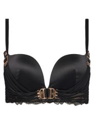 Hunkemöller Biustonosz z fiszbiną Avela 302375 Czarny. Czarne biustonosze Hunkemöller, bez wzorów, z syntetyku. Za 139.99 zł.