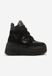 Czarne Botki Vices w Stylu Sneakersów na Platformie Afirriva. Czarne botki Born2be, z aplikacjami, z jeansu, bez obcasa, na platformie, bez zapięcia. Za 139.99 zł.