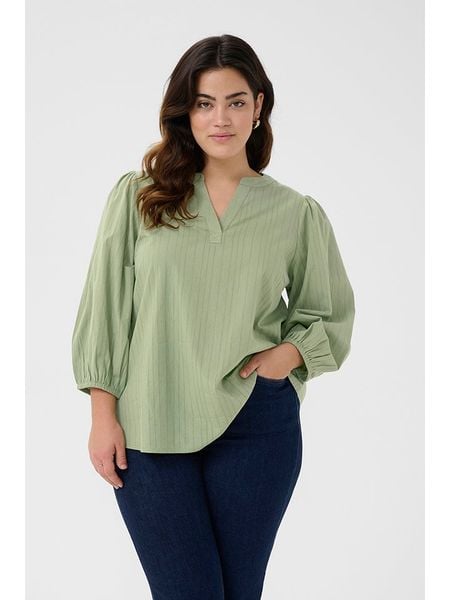 Kaffe Bluzka w kolorze zielonym rozmiar: 42. Zielone bluzki Kaffe, bez wzorów, z bawełny, bez kołnierzyka, bez ramiączek. Za 97.05 zł.