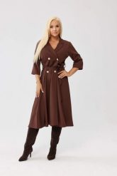 Elegancka żakietowa sukienka Marietta w czekoladowym kolorze OVERSIZE PLUS SIZE XXL JESIEŃ. Brązowe sukienki Moda Size Plus Iwanek, do pracy, na jesień, l, bez wzorów, z elastanu, biznesowe, bez kołnierzyka, plus size, bez ramiączek, mini, oversize. Za 325.00 zł.