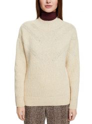 ESPRIT Sweter w kolorze kremowym rozmiar: XL. Brązowe swetry Esprit, xl, bez wzorów, z wełny, bez ramiączek. Za 79.03 zł.