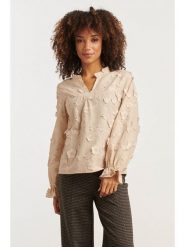 Smashed Lemon Bluzka w kolorze beżowym rozmiar: L. Brązowe bluzki Smashed Lemon, l, z aplikacjami, z bawełny, bez kołnierzyka, bez ramiączek. Za 140.20 zł.