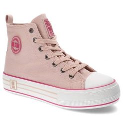 Różowe Trampki Big Star Damskie Stylowe Buty. Czerwone trampki Big Star, bez wzorów, z materiału, bez zapięcia. Za 149.00 zł.
