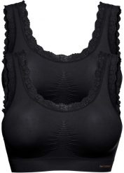 Biustonosz bezszwowy bustier z kolekcji Feel Comfort (2 szt.). Brązowe biustonosze bonprix, bez wzorów, z koronki. Za 84.99 zł.