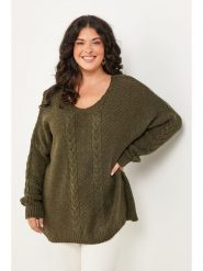 Curvy Lady Sweter w kolorze khaki rozmiar: 40/42. Brązowe swetry Curvy Lady, bez wzorów, bez ramiączek. Za 161.34 zł.