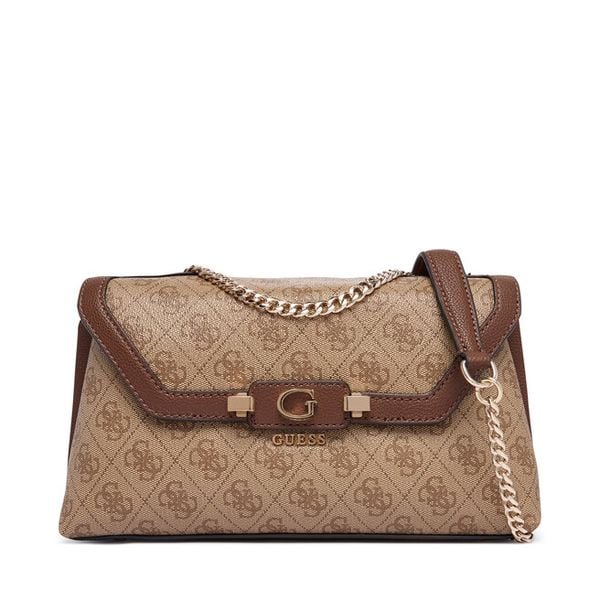 Torebka Guess. Brązowe listonoszki Guess, z aplikacjami, bez dodatków. Za 525.99 zł.