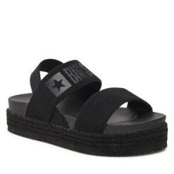 Sandały Big Star Shoes. Czarne sandały BIG STAR SHOES, bez wzorów, retro, bez obcasa, na płaskiej podeszwie, bez zapięcia. Za 179.99 zł.
