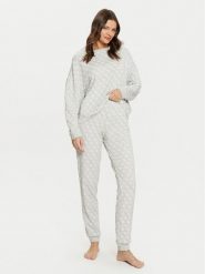 Guess Piżama O5RX09 KCMB2 Szary Regular Fit. Szare piżamy Guess, z aplikacjami, z wiskozy, bez ramiączek. Za 219.99 zł.