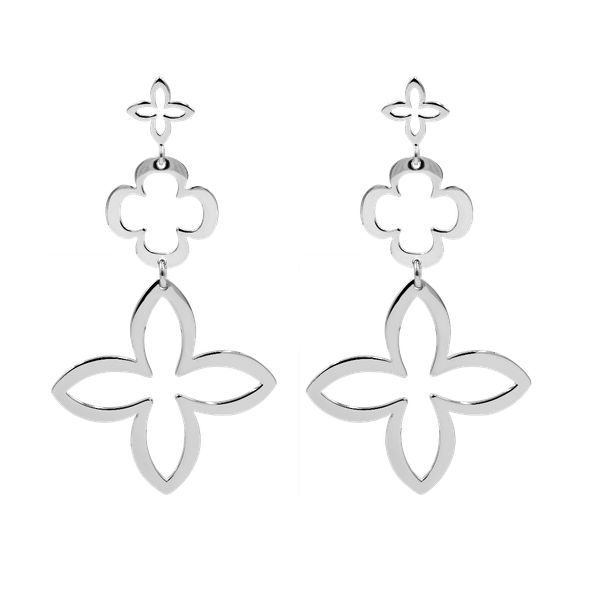 Kolczyki modułowe Lily, srebrne. Szare kolczyki Lilou, srebrne. Za 499.00 zł.