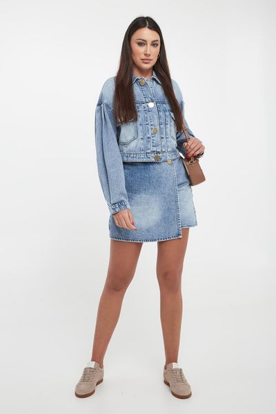 Spódnico-szorty jeansowe ARMANI EXCHANGE. Spódnice Armani Exchange, m, bez wzorów, z jeansu. W wyprzedaży za 371.40 zł.