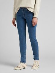 Lee Dżinsy "Scarlett" - Skinny fit - w kolorze niebieskim rozmiar: W25/L33. Niebieskie jeansy Lee, l, z aplikacjami, z podwyższonym stanem. Za 113.90 zł.