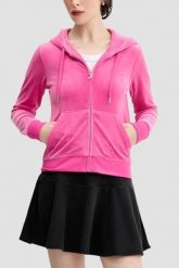 JUICY COUTURE Różowa bluza damska Robertson Hoodie, Rozmiar S. Czerwone bluzy Juicy Couture, s, bez wzorów, z materiału, z kapturem. Za 549.99 zł.