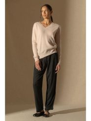 Perfect Cashmere Kaszmirowy sweter "Kalie" w kolorze kremowym rozmiar: XXL. Brązowe swetry Perfect Cashmere, xxl, bez wzorów, z kaszmiru, bez ramiączek. Za 367.22 zł.