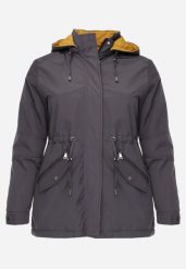Szaro-Żółta Przejściowa Kurtka Dwustronna Parka z Pikowaniem i Kapturem Tidare. Szare kurtki Born2be, l, bez wzorów, z jeansu. Za 99.99 zł.