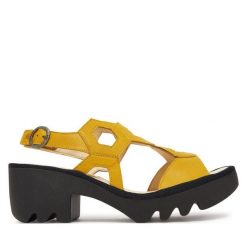 Sandały Fly London. Sandały Fly London, bez wzorów, bez obcasa, na płaskiej podeszwie, bez zapięcia. Za 463.99 zł.