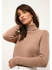 Just Cashmere Kaszmirowy golf "Lanais" w kolorze jasnobrązowym rozmiar: XL. Brązowe golfy Just Cashmere, xl, bez wzorów, z kaszmiru, bez ramiączek. Za 428.71 zł.