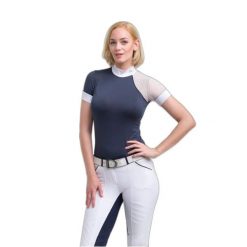 Damska jeździecka koszulka polo Cavalliera Modern. Białe koszulki polo CAVALLIERA, xl, bez wzorów, z koronki, bez kołnierzyka, bez ramiączek. Za 354.00 zł.