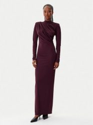 ARTIGLI Sukienka wieczorowa ACAB003154 Bordowy Regular Fit. Czerwone sukienki Artigli, bez wzorów, z syntetyku, wizytowe, bez kołnierzyka, bez ramiączek. Za 349.99 zł.