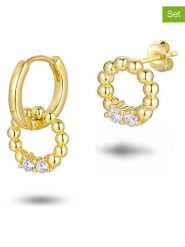Les Favorites 2-częściowy zestaw pozłacanych kolczyków z cyrkoniami rozmiar: onesize. Żółte kolczyki Les Favorites, z cyrkonią, pozłacane. Za 78.99 zł.