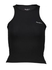 Pepe Jeans Top w kolorze czarnym rozmiar: S. Czarne koszulki sportowe Pepe Jeans, bez wzorów, z jeansu, bez ramiączek. Za 74.95 zł.