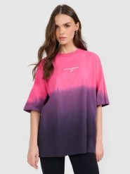 4F T-shirt loose z nadrukiem damski - różowy XS. Czerwone t-shirty 4f, s, bez wzorów, z dresówki, bez kołnierzyka, bez ramiączek. Za 79.99 zł.