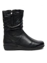 Caprice Botki 9-26456-43 Czarny. Czarne botki Caprice, bez wzorów, ze skóry, bez obcasa, na płaskiej podeszwie, bez zapięcia. Za 549.99 zł.