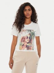 Guess T-Shirt W4YI46 K9RM1 Écru Regular Fit. T-shirty Guess, xl, z aplikacjami, z bawełny, bez kołnierzyka, bez ramiączek. Za 169.99 zł.