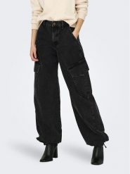 ONLY Jeansy 15297358 Czarny Loose Fit. Czarne jeansy Only, bez wzorów. Za 89.99 zł.